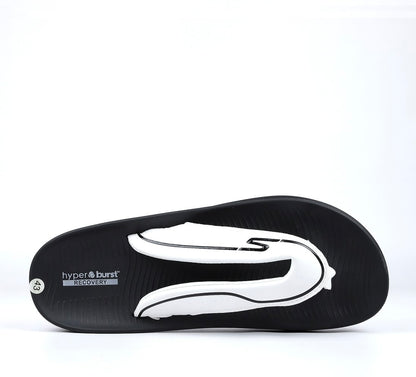 S07-Skechers Hyper Burst Flip Flop Black White