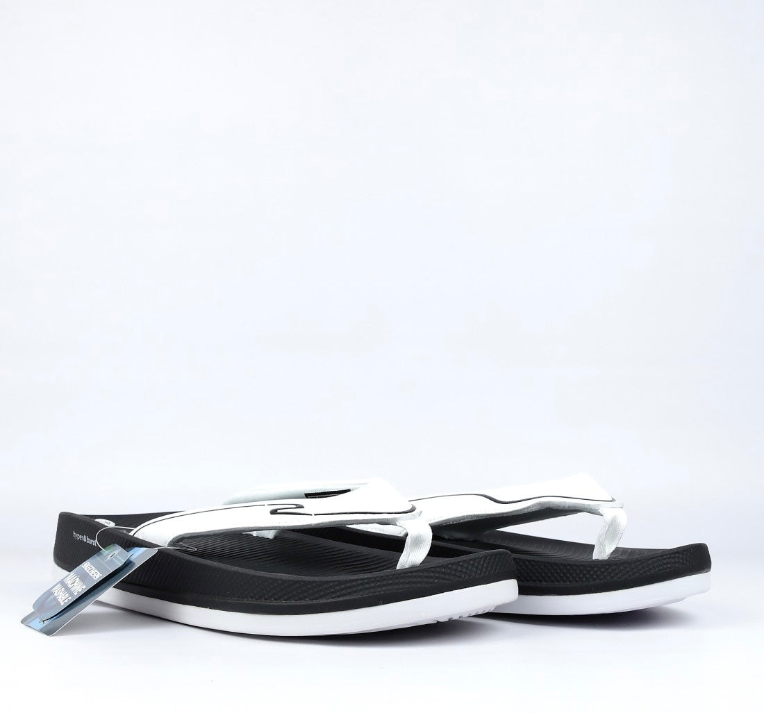 S07-Skechers Hyper Burst Flip Flop Black White
