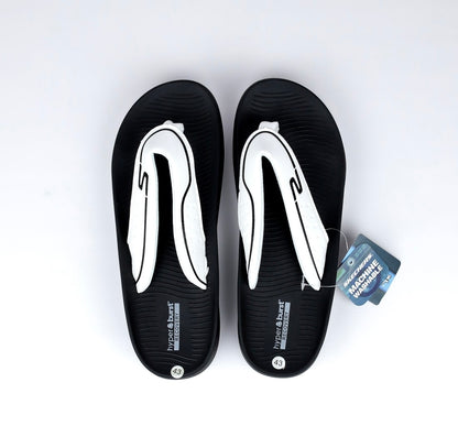 S07-Skechers Hyper Burst Flip Flop Black White